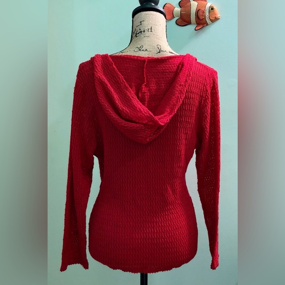 Daisies Red Hooded Cardigan NWOT!💋 - Picture 6 of 12
